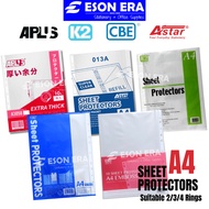 CBE / K2 / Astar / Aplus A4 Sheet Protector 10 Sheets A3058 / 013A / 305A / 406A A4 Sheet Protector 