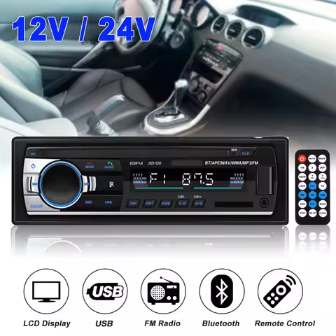 12/24V Car Sedan FM Radio MP3 Player USB Classic bluetooth Stereo Audio Receiver AUX/USB/SD/FM/WMA M