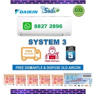 ***FREE GIANT VOUCHER***Daikin I-Smile Eco System 3 Aircon + FREE Dismantled &amp; Disposed Old Aircon + FREE Installation + FREE Workmanship Warranty + FREE Delivery