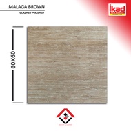 granit 60x60 - motif kayu glossy - ikad malaga brown