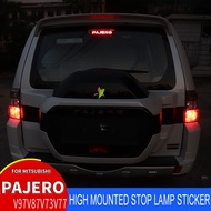 For Mitsubishi Pajero V97 V87 V73 V77 12-18Carbon Fiber Bobcat Sticker Car High mounted stop lamp st