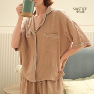 Solstice Home ชุดนอนผู้หญิง Oversize Morning Snooze แขนสั้นขาสั้น  - ผ้า Cloud Cotton กุ๊นขอบสี ชุดน
