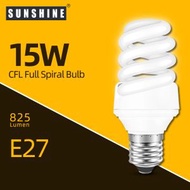 慳電膽(螺旋型燈膽) - 15W / E27大螺頭 / 白光6400K #緊湊型螢光燈 #節能燈膽 #節能燈泡 (S03D15E27D)