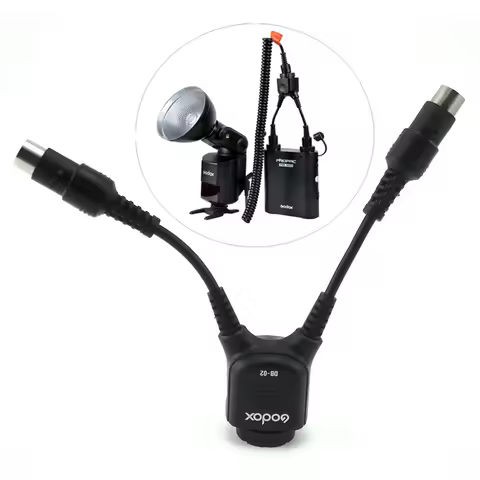 Godox DB-02 Two-in-one Cable Y 2 to 1 Power Connector Adapter for PROPAC Flash Battery Pack PB960 PB