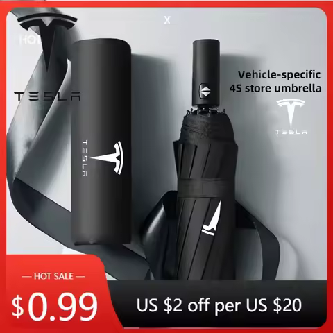 Car Sticker 2025 Hot 12 Bones Car Emblem Umbrella Auto Anti-UV Auto Goods For Tesla Model 3 Highland