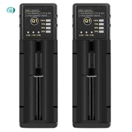 [dempsey_ted.]2X 18650 Battery Charger 26650 USB Smart Nickel Hydrogen Aa Aaa 21700 Single Slot Lith