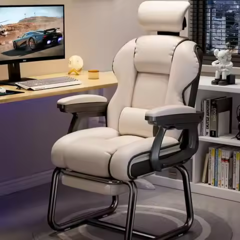 Leisure Gaming Office Chair Bow-shaped Chair Adjustable Ergonomics Home Comfortable Sitting Desk Sil