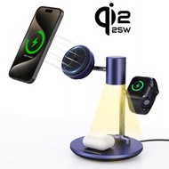 New Product qi2.2 25W Magnetic Wireless Charger Refrigeration Three-in-One Wireless Charger