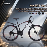 LUANDA 26/27.5 Inch Mountain Bike for Adult Alloy Frame 3x7-Speed Disc Brake Alloy Mountain Bike