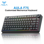 AULA F75 Mechanical Keyboard 75% 80 Key RGB Tri-Mode Wired Bluetooth 2.4G Gasket Structure Hot-swap 