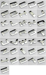 【Swift Nova】 Car Letter Alphabet Number 3D ARC Chrome Emblem Badge 3cm Meta Auto Motorcycle Accessor