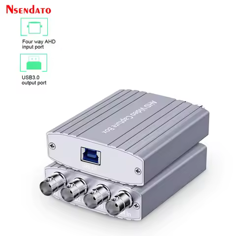 1/4 Channel AHD Video Capture Card 720P 1080P 30fps AHD to USB3.0 Video Recorder Box for OBS Vmix Wi