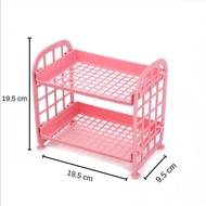 Multifunctional 2-Tier Mini Plastic Table Shelf 2-Tier Shelf Mini Table Shelf Office Kitchen Dressin