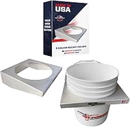 Pit Posse PP3352 5 Gallon Bucket Holder Rack Stand - Made in USA - Bucket Storage Mount for Garage, 
