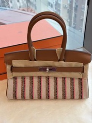 Hermes🌟Birkin 29 shoulder 金棕銀釦 帆布 stamp K