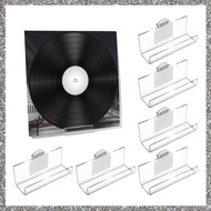 6 Pack Vinyl Record Holder Wall Mount No Drill Self Adhesive Acrylic Record Shelf Display Racks for 
