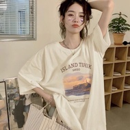 Sweet English Printed Cream T-Shirt Soft And Comfortable G7