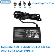 Genuine 20V 3.25A 65W ADT-65DSU-D03-2 EAY65895901 Power Supply AC Adapter For LG 16Z90P 17Z90P-G.AA7