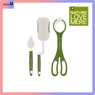 [Nature Love Mere] Baby Bottle Washing Set Filter Foam Baby Bottle Brush + Nipple Brush + Baby Bottle tongs Set