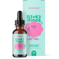 JoySpring Vitamin D3 Kids Drops with K2 – Liquid Supplement for Calcium Absorption & Joint Health – 