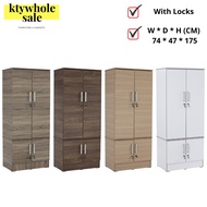 KTY NAOMI 4 Door Wardrobe Clothes Organizer Clothes Storage Cabinet Almari Baju 4 Pintu Almari Pakai