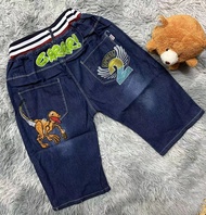 page shop กางเกงยีนส์ขาตรงเด็กชายกางเกงกลาง