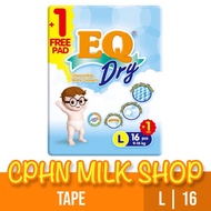 EQ Dry Travel Pack Large 16's - Tape Baby Diapers