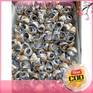 HARGA GROSIR. 10 Pcs Emban Ring Cincin TITANIUM SILVER Ring Batu Akik Anti Luntur / Emban Ring Anti 
