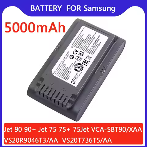For Samsung Vacuum Cleaner 21.6V 5000mAh Li-ion Battery Jet 90/Jet 75 Pet/Jet 75 Cordless Stick Vacu