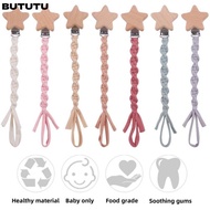 BUTUTU Soother Clip Chain, Elastic cloth tape Handmade Baby Pacifier Clips, Portable Anti-drop Woode