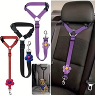 Pet Car Safety Seatbelt Adjustable Dog Cat Car Restraint Harness Lead