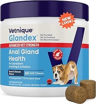 Vetnique Glandex Gland Soft Chew Treats with Pumpkin for Dogs Digestive Enzymes, Probiotics Fiber Su