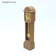 [blingfirst] Dollhouse Mini Retro Standing Clock Model Miniature Floor Clock Wood Floor Clock Grandf