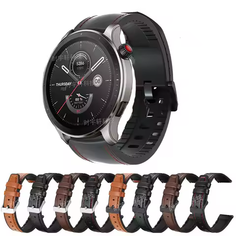 22mm Sports Strap For Amazfit GTR 4/3 Pro/2/2E/47mm Smartwatch Leather Silicone Bracelet For Amazfit