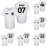 Kpop group top Kpop baseball Jersey striped baby monster ruka rami chiquita ahyeon korea korean asa 