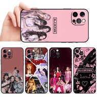 Soft black phone case for  iPhone X XR 14 15 Plus Pro Max BLACKPINK casing Anti fall protective cove