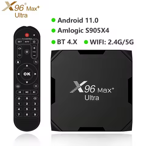 X96 MAX Plus Ultra Android 11 TV BOX Voice Assistant Amlogic S905X4 Quad Core Wifi BT Media Player 4