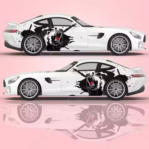 Grumpy Bear Car Sticker Side Car Wrap Vehicle Side Graphic Pattern DIY Car Tiger Fierce Decal Sticke