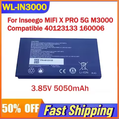 3.85V 5050mAh WL-IN3000 Battery Inseego MiFi X PRO 5G M3000 Wireless Router Compatible 40123133 1600