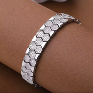 Original Honeycomb Moissanite Diamond Bracelets for Women Men 925 Sterling Silver Tennis Bracelet Wi