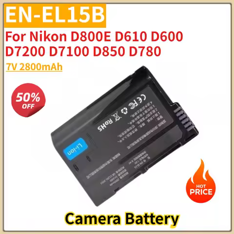 Camera Battery 7V 2800mAh EN-EL15B for Nikon D600 D780 D850 D7000 D7100 D7200 D7500 D7800 Replacemen