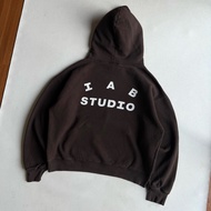 Boxy hoodie dark brown thick solid by IAB STUDIO
