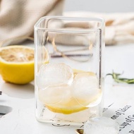 Unique Design Square Borosilicate Glass Mug Cup Shatterproof 250ML Capacity Alcohol Wine Vodka Tequi