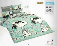 ผ้าปูที่นอนโตโต้ TOTO (ไม่ผ้ารวมนวม) ลายลิขสิทธิ์แท้ PEANUTS SNOOPY ขนาด 3.5/5/6 ฟุต รหัส SP04 SP102