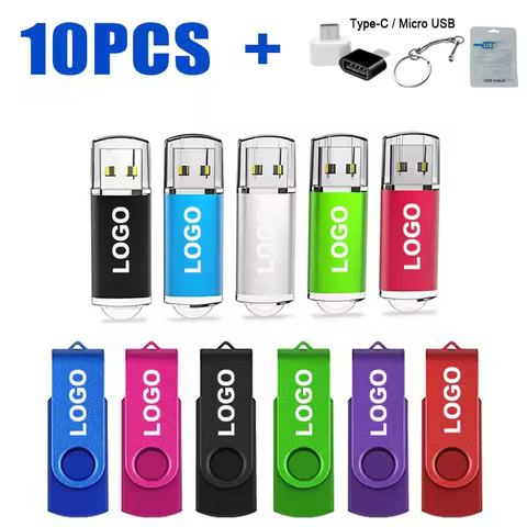 10Pcs/lot USB 2.0 Flash Drive 64GB 128GB Pen Drive 16GB Pendrive 32GB Disk On Key USB Stick 1GB 2GB 