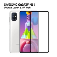 CASE888 Tempered Glass 5D 6D 9D 21D Samsung Galaxy M51 Full Coverage Ultra HD - BLACK