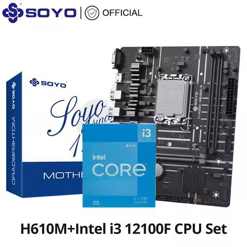 SOYO Classic H610M с процессором i3 12100F поддерживает канал DDR4 PCIE3.0, подходящий для игровых к