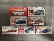 (7盒不散) Tomica Toyota Alphard No.43 Honda Freed No.44 Nissan X Trail No.21 Nissan Note No.103 McLaren