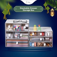 Stackable Drawer Storage Box Cute Style Large Capacity Stationery Jewelry Storage Box Make up Desk Organizers Laci Meja