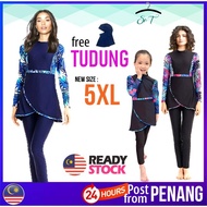 [131] 3 Pieces Set Hijab Muslimah Women Swimming Suit Swimwear Swimsuit Loose Plus Size Baju Renang 